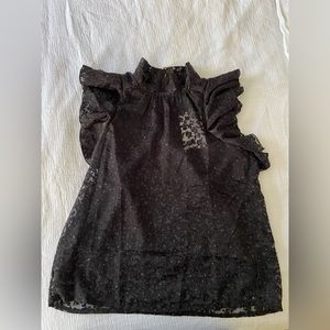 Sabina musayev black high neck flowery beaded embroidered top